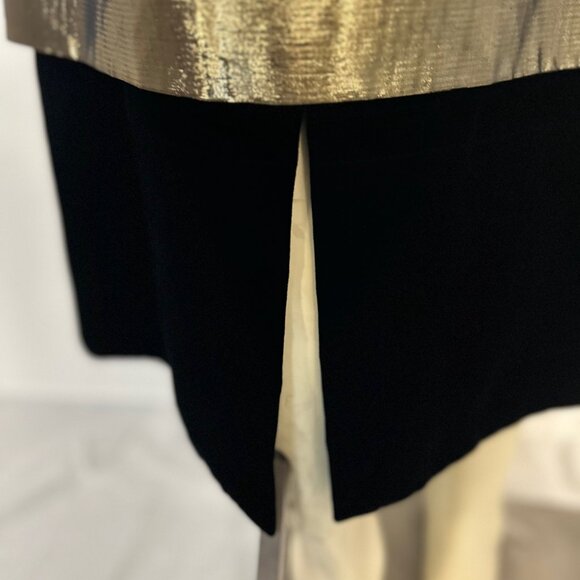 Vintage 80's Hanae Mori velvet and gold lamé dress - Picture 7 of 9